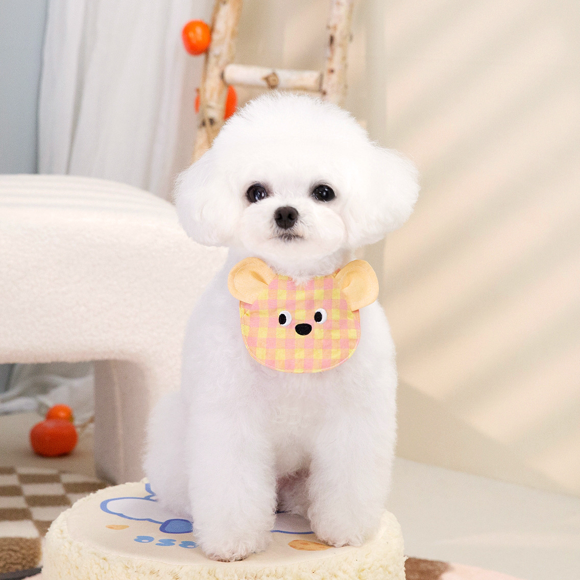 Dog Bandana Scarf - Cartoon Bear Design Dog Bib Cute