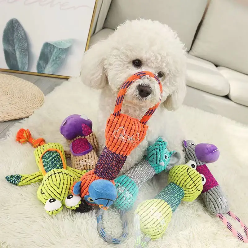 Pet Dental Chew Toy - Pet Dog Cleaning Teeth Squeaky Interactive