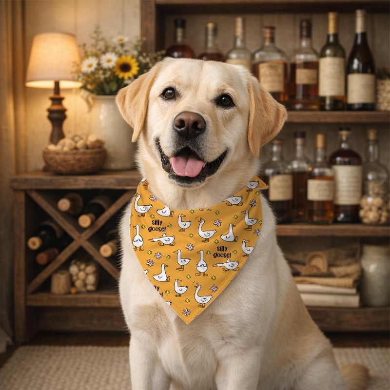 Dog Bandana Scarf - Dog Bandana Featuring a Cute Goose