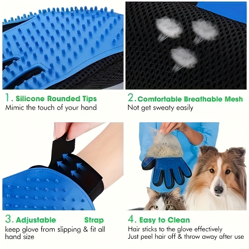Silicone Pet Grooming Gloves C - огляд і ціна Pet Supplies Grooming