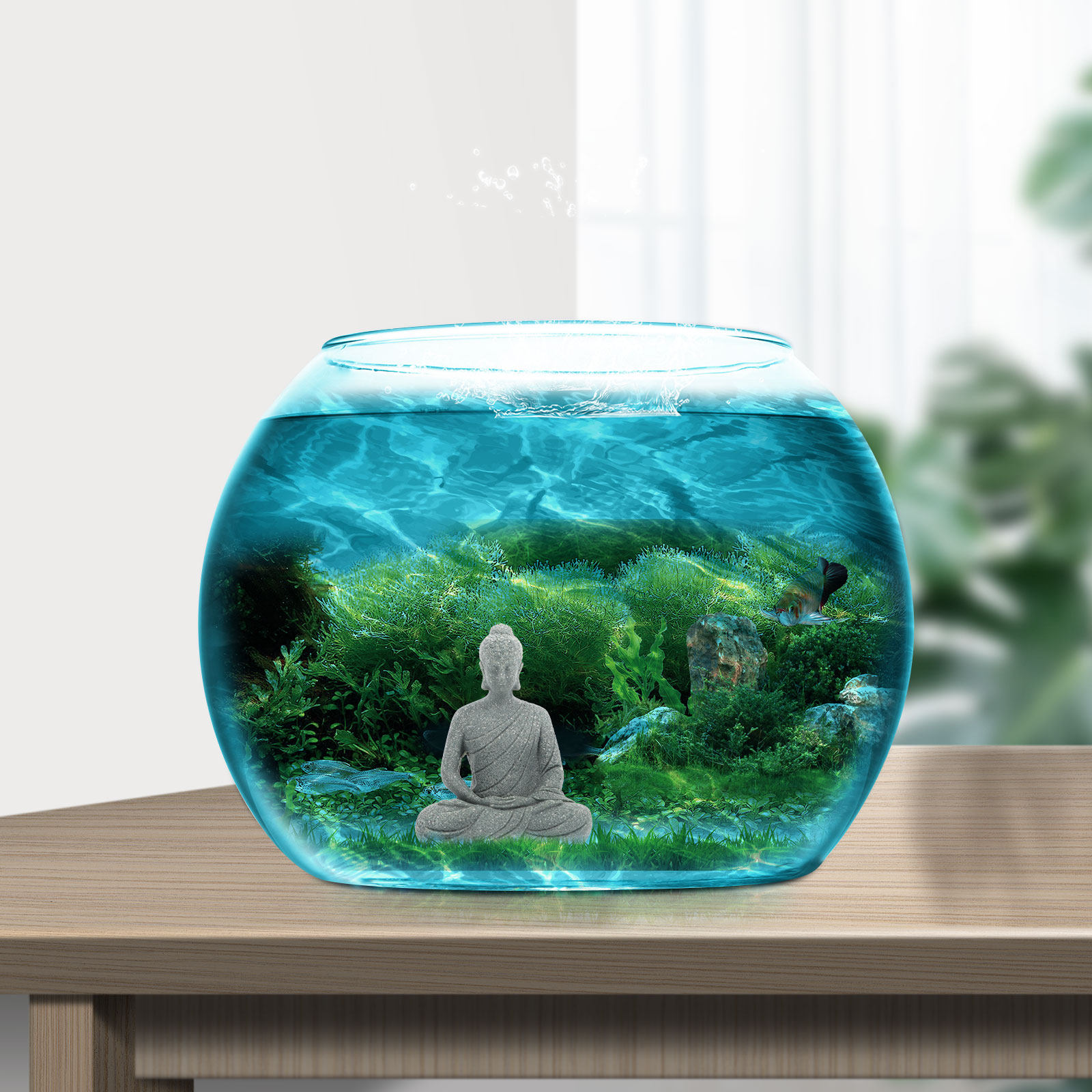 Mini Buddha Statue Resin Aquar - огляд і ціна Aquarium Fish Tank