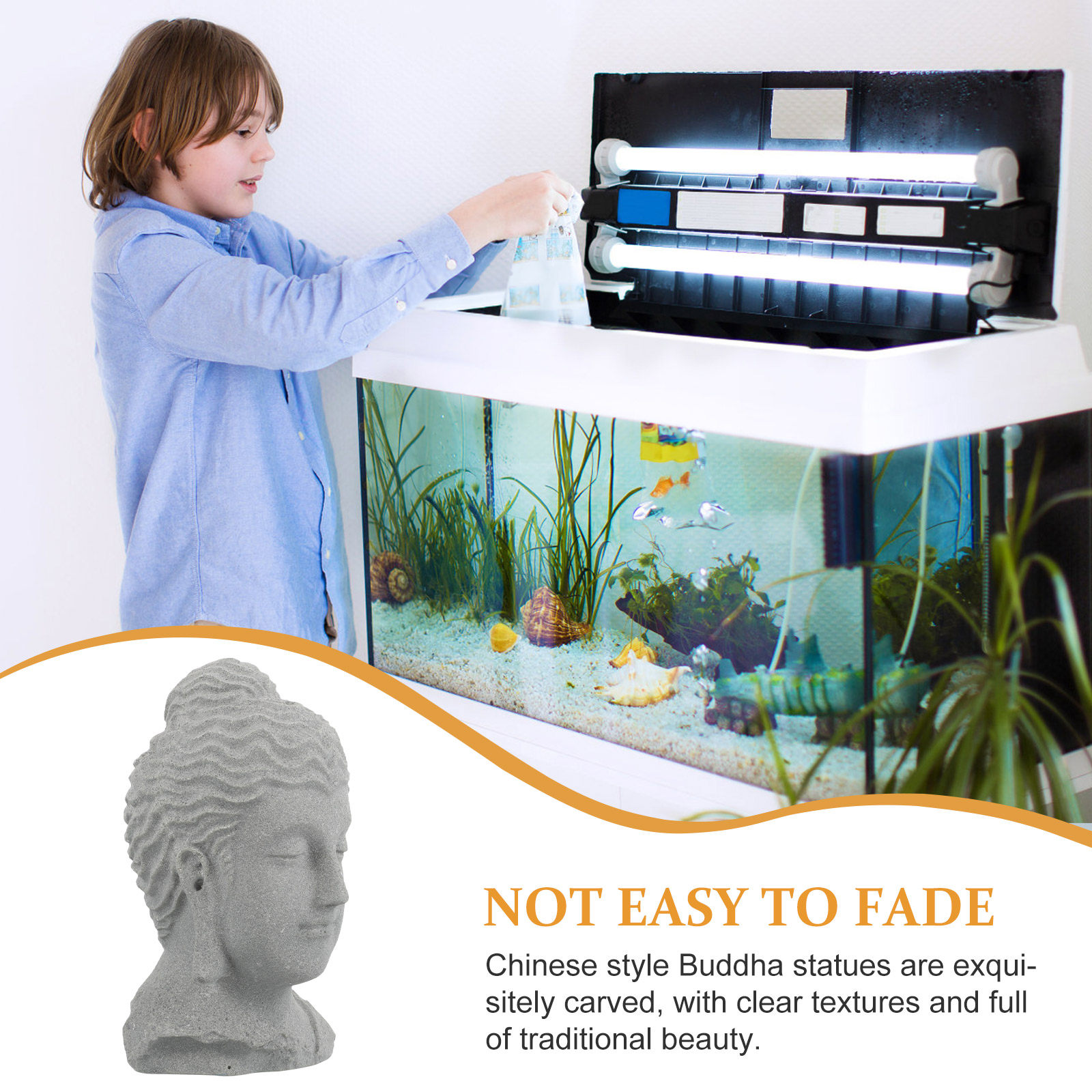 Meditating Buddha Head Statue  - огляд і ціна Aquarium Fish Tank