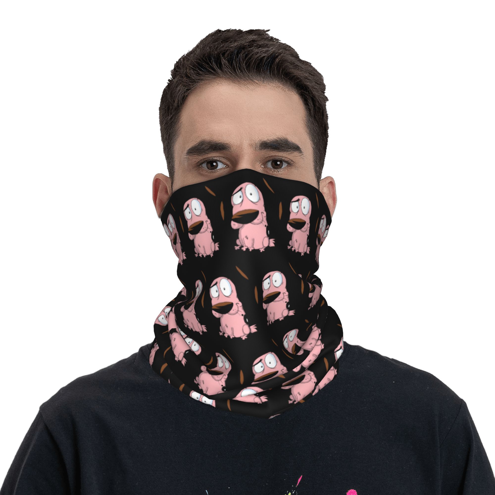 Custom Cartoon Courage Dog Win - огляд і ціна Dog Bandana Scarf