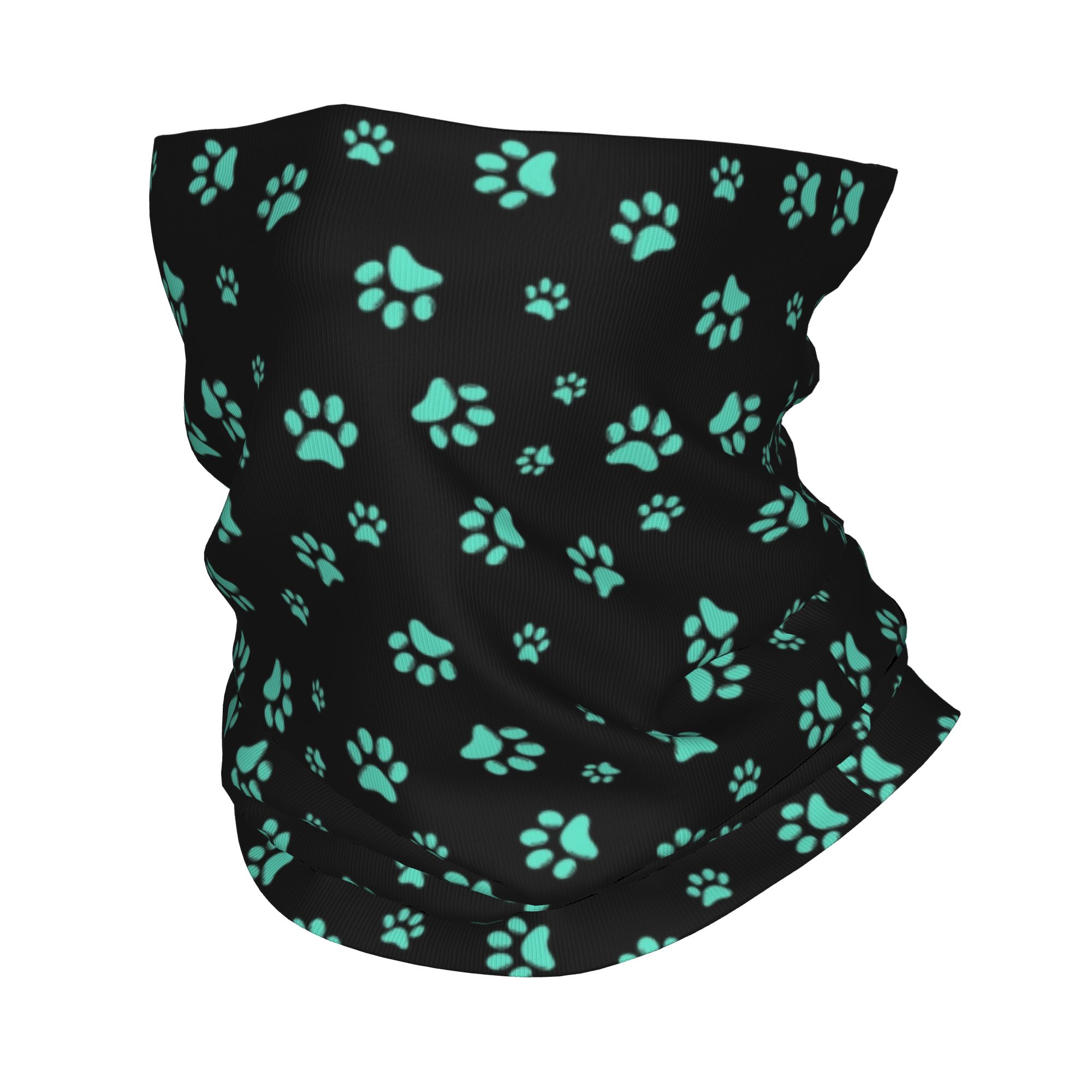 Custom Aqua Dog Paw Print Patt - огляд і ціна Dog Bandana Scarf