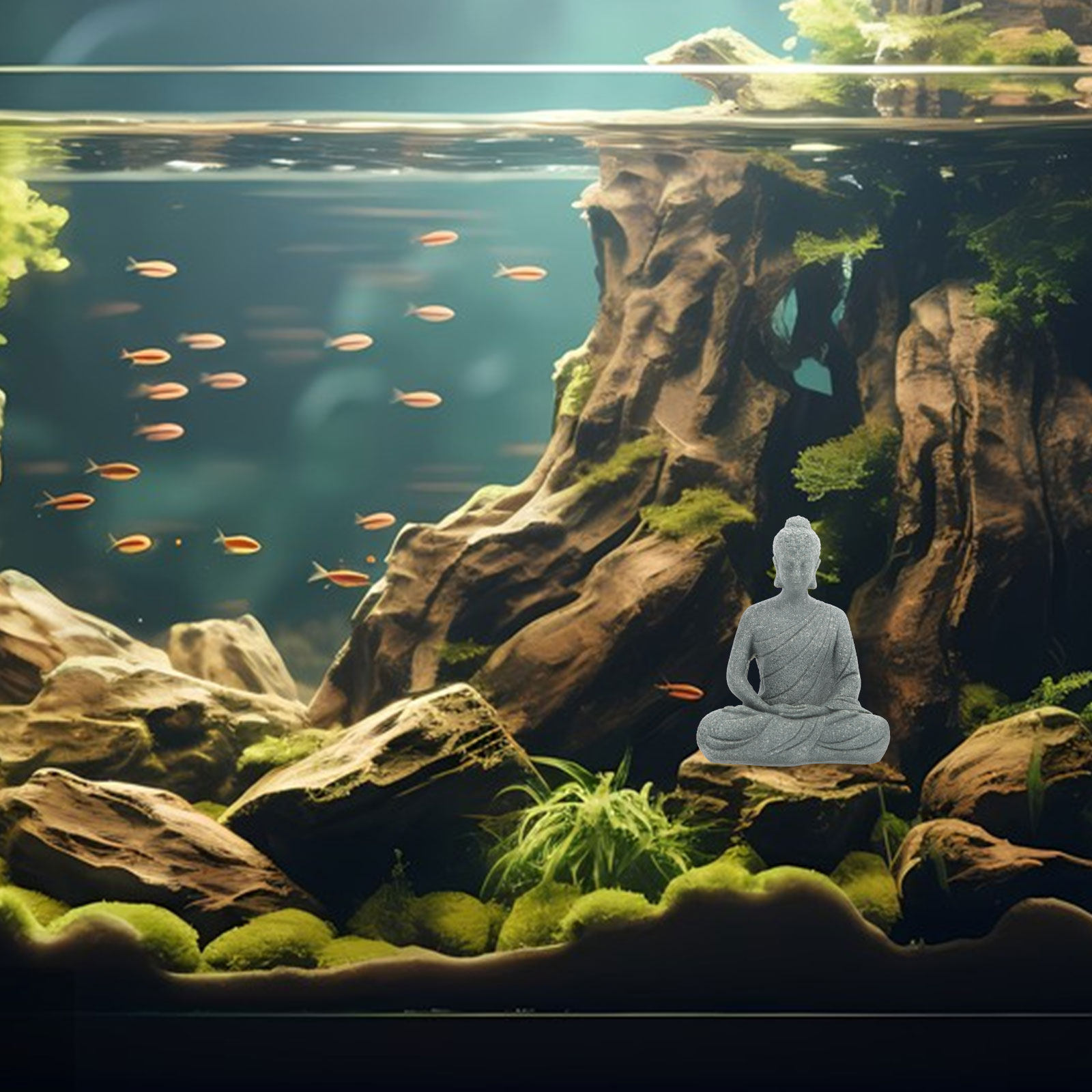 Mini Buddha Statue Resin Small - огляд і ціна Aquarium Fish Tank