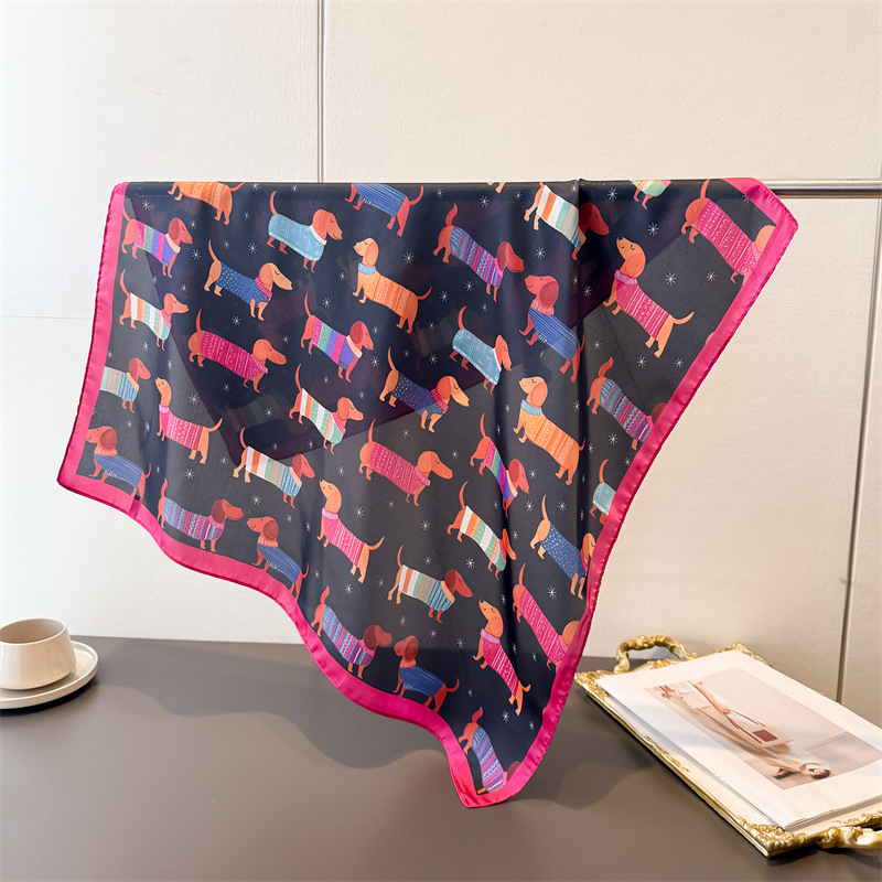Ladies Cotton Dog Printed Squa - огляд і ціна Dog Bandana Scarf